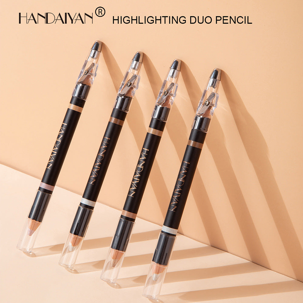 HANDAIYAN Double Head Eyebrow Dual Purpose Pen Eyebrow Bone Raised Bright Bottom High Gloss Face Brightening Concealer Pen