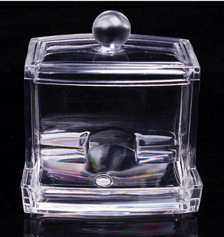 Crystal Makeup Cotton Swabs Stick Holder Bin Storage Organizer Container Box