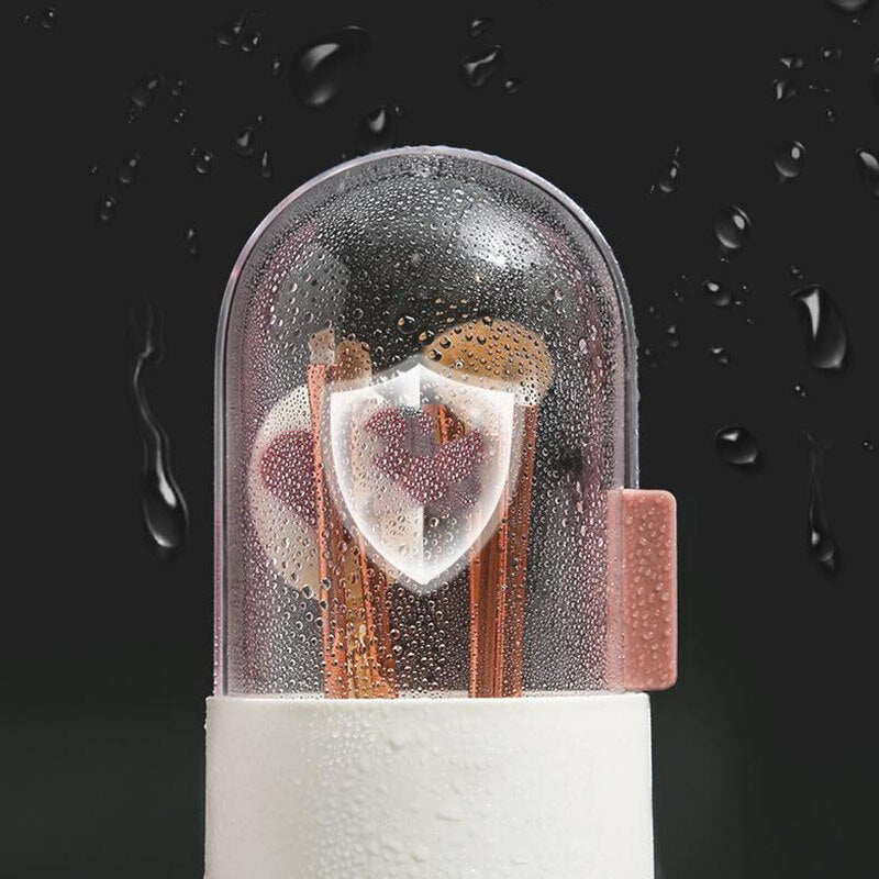 Makeup Brush Storage Box Cosmetic Organizer Makeup Brush Barrel Holder Eyebrow Pencil Plastic Box Waterproof Contains Pearls