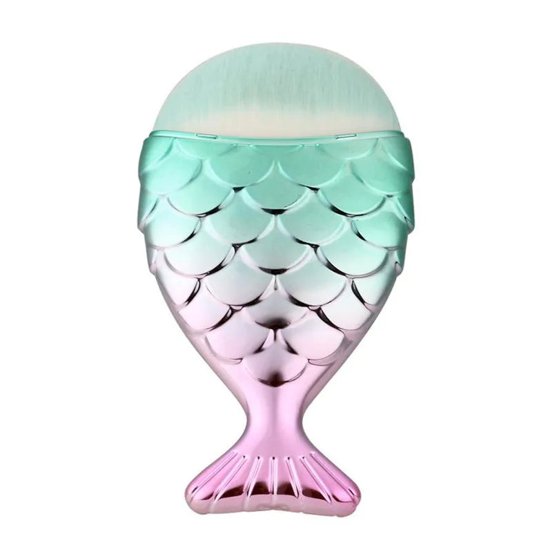 11PCS Pro Mermaid Makeup Brushes Foundation Eyebrow Eyeliner Blush Powder Cosmetic Concealer