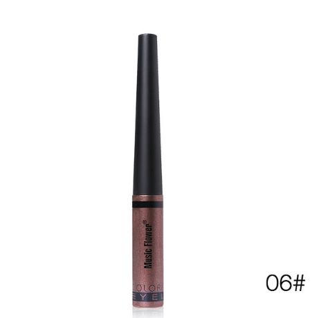 Music Flower Brand 6 Color Shimmer Liquid Eyeliner Pen Brightening Eyes Makeup Eye Liner Pencil Waterproof Quick Drying Eyelid
