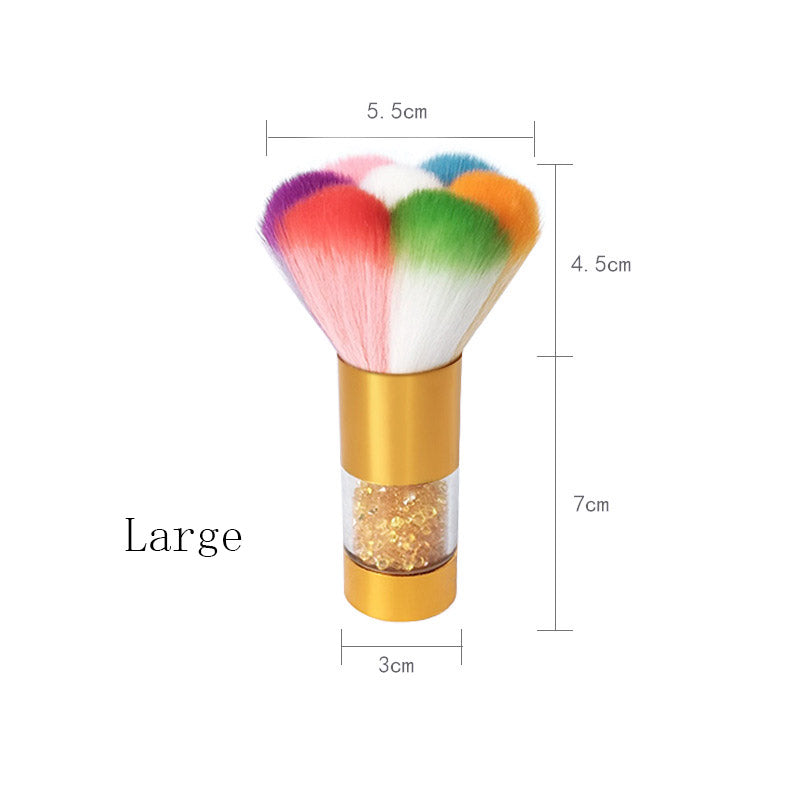 Nail Tools Acrylic Dust Brush Belt Drill Colorful Makeup Brush Cleaning Brush Rainbow Brush