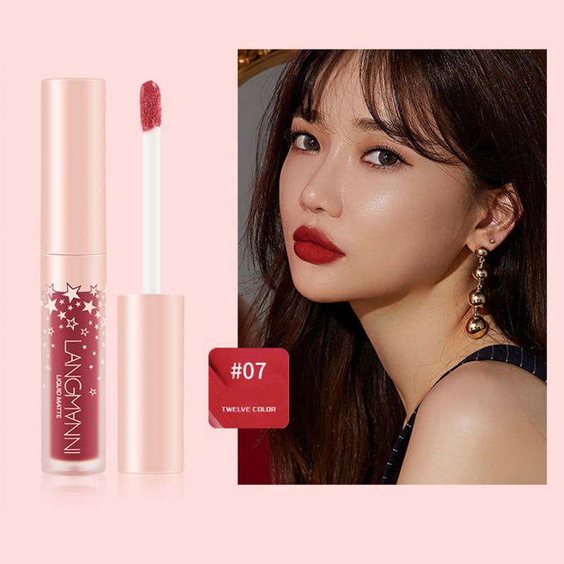 12PCS Matte Lipsticks Waterproof Lipstick Lip Sticks Cosmetic Easy To Wear Lip Gloss Makeup 12 Colors Non-stick Cup Lipstick