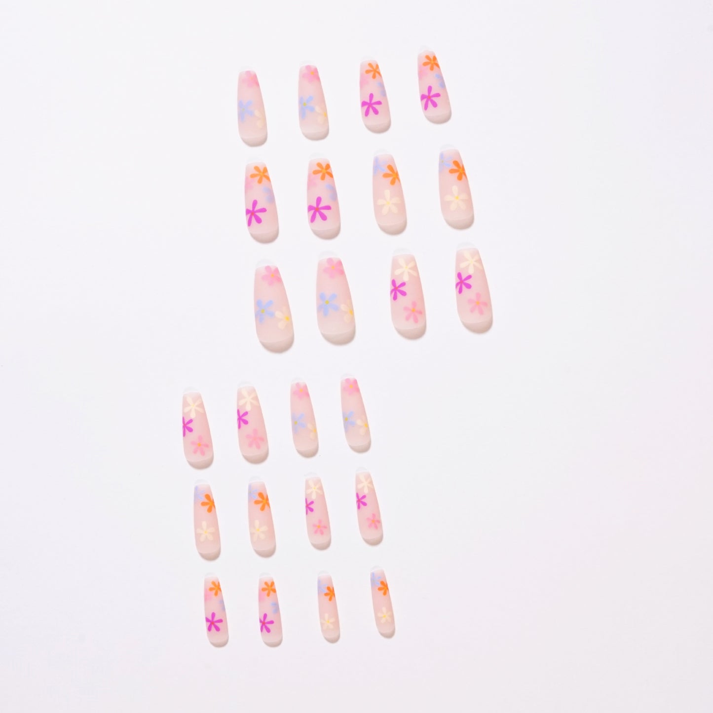 Pastoral Series Rainbow Sunflower Wearing Nail Enhancement Finished Products Fake Nail Enhancement Patch Nail Patch Removable Nail Patch