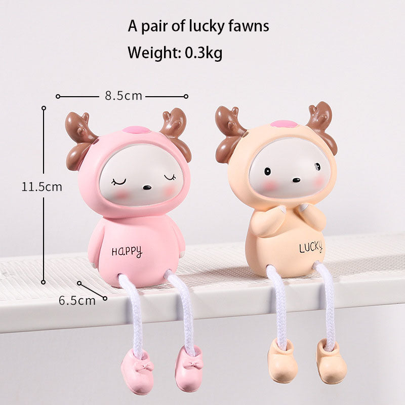 Cute Cartoon Hanging Feet Doll Ornaments Living Room Desktop Decoration Resin Crafts Couple Gifts