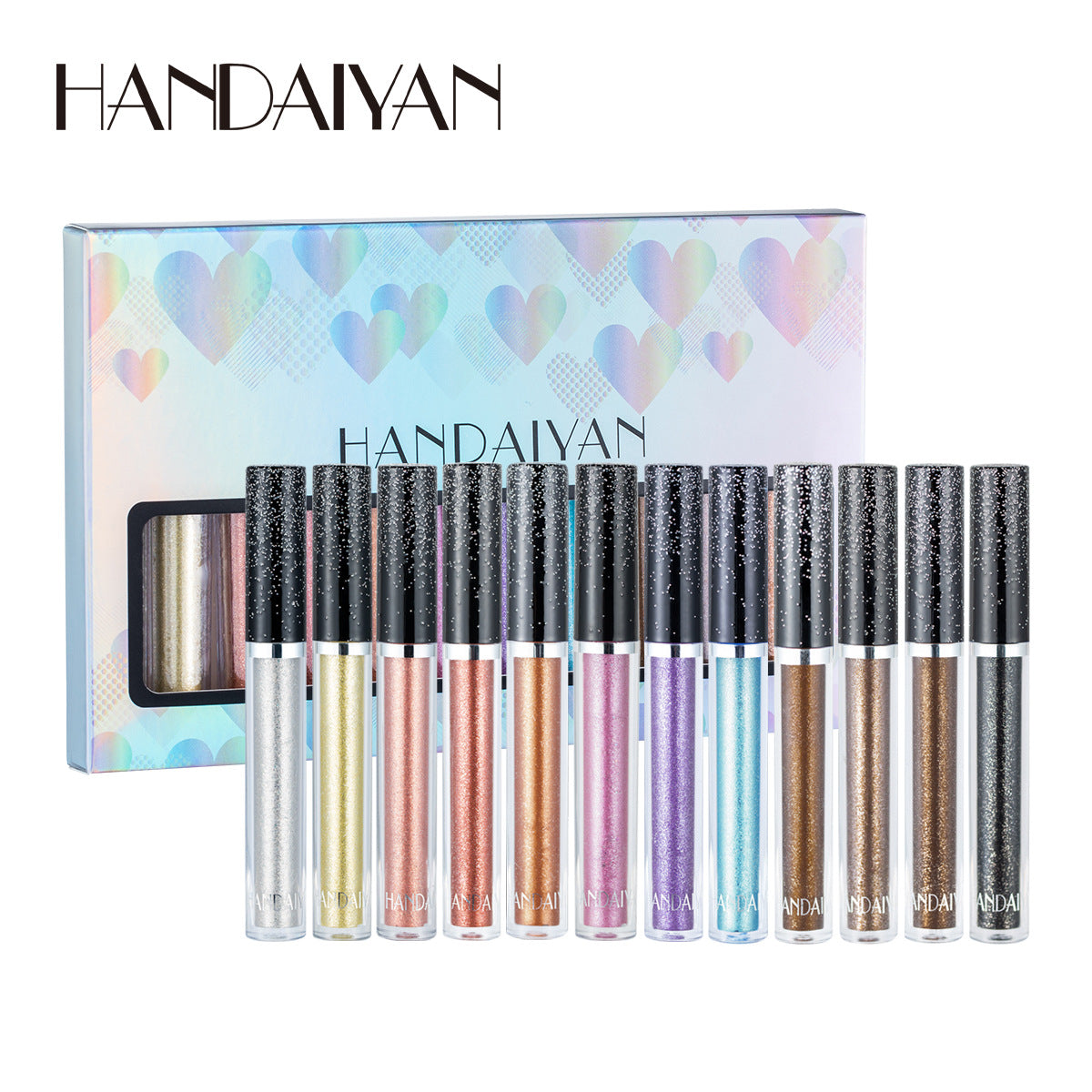HANDAIYAN 12 Liquid Eye Shadow Set Psychedelic Pearl Shiny Eye Shadow Lying Silkworm Tear Makeup Eye Shadow Liquid