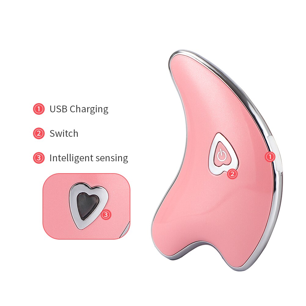 Electric Scraping Face Neck Body Massager Wrinkle Removal Device Heating Facial Beauty Instrument Guasha Lifting Slimming Tool