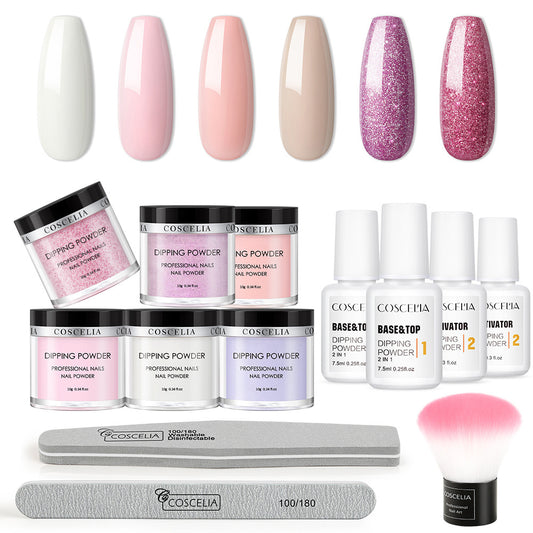 COSCELIA Dipping Foundation Glue Sealing Layer Drying Anastomosis Agent With 6-Color Dipping Powder Free Light Baking Optional Color