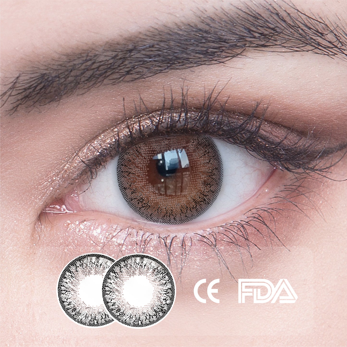 1Pcs FDA Certificate Eyes Beautiful Pupil Colorful Girl Cosplay Contact Lenses Pink (0-600Â°)