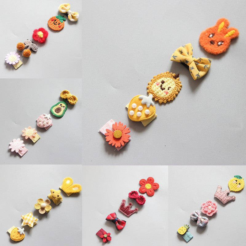 Children's Girls Hair Clip Headwear Crown Korean Little Princess Hair Ornaments Baby Hair Clip Set