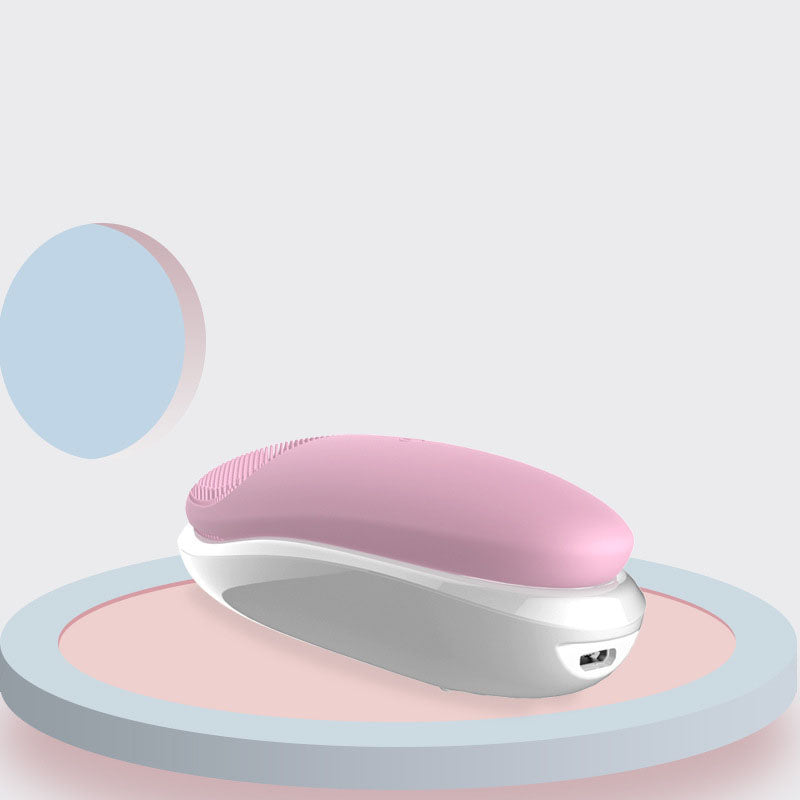 Wireless charging temperature sensing silicone facial cleansing facial heating silicone electric smart beauty instrument