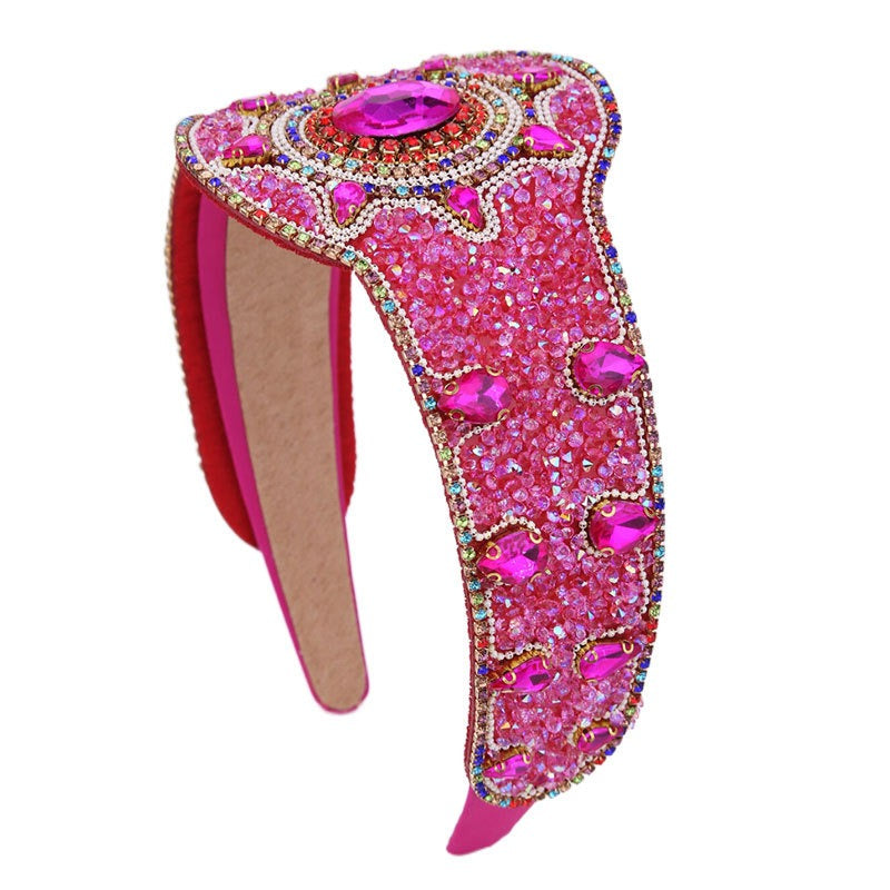 Baroque Palace Style Heavy Industries Full Diamond Hair Hoops Female