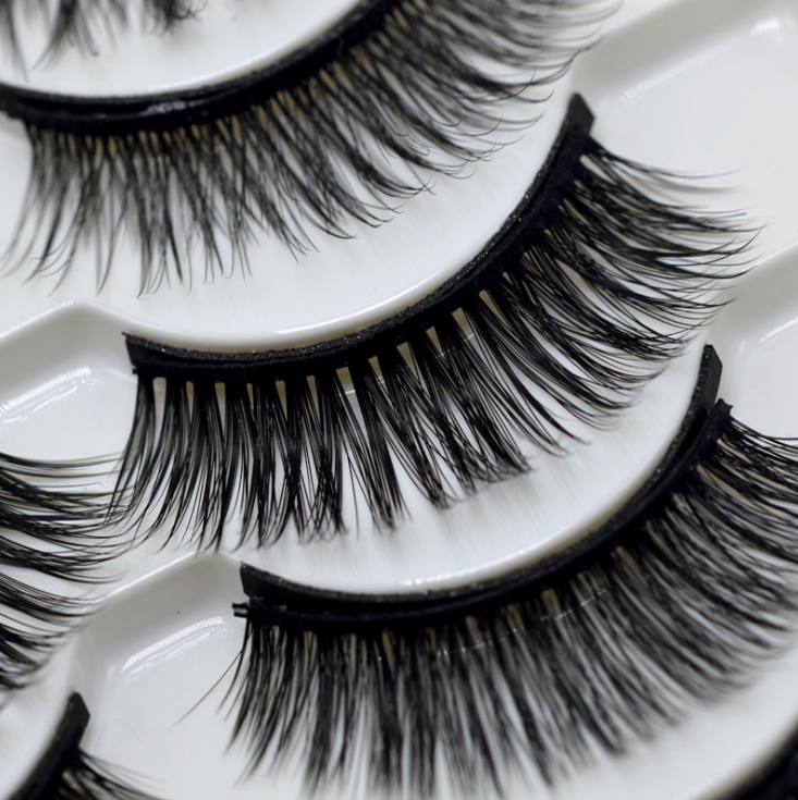 5pairs Magnet Eyelash Magnetic Liquid Eyeliner& Magnetic False Eyelashes & Tweezer Set Waterproof Long Lasting Eyelash Extension