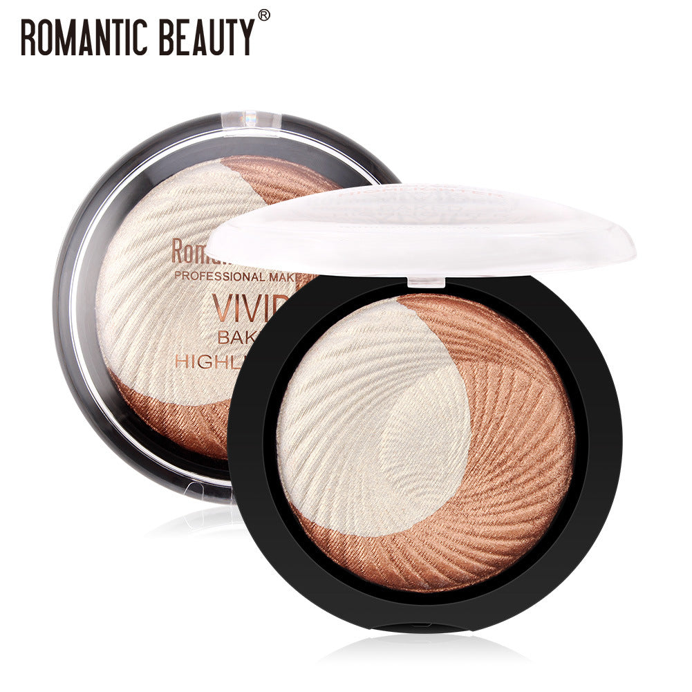 Romantic Beauty Two-Color Highlight Powder To Decorate The Face Pearl Light To Brighten The Lasting Highlight Powder