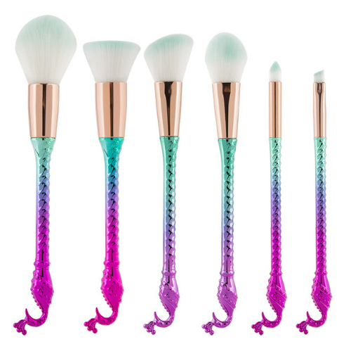 Peacock Mermaid Makeup Brush Set Foundation Poweder Fan Concealer Contour Eyeshadow Face Cosmetic Beauty Tool
