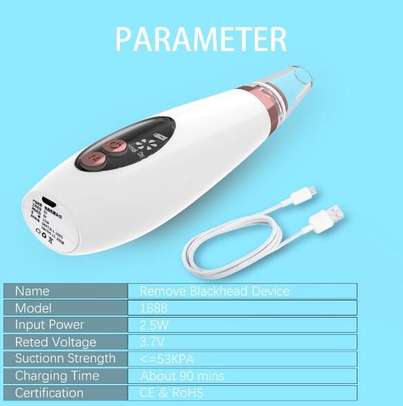 6 in 1 Electric Blackhead Remover Vacuum Acne Extractor Facial Pore CleanserÂ  The rechargeable design is convenient for repeated