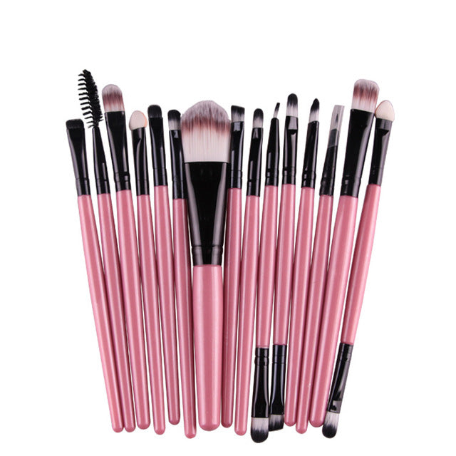 15Pcs Makeup Brushes Set Eye Shadow Foundation Powder Eyeliner Eyelash Lip Make Up Brush Cosmetic Beauty Tool