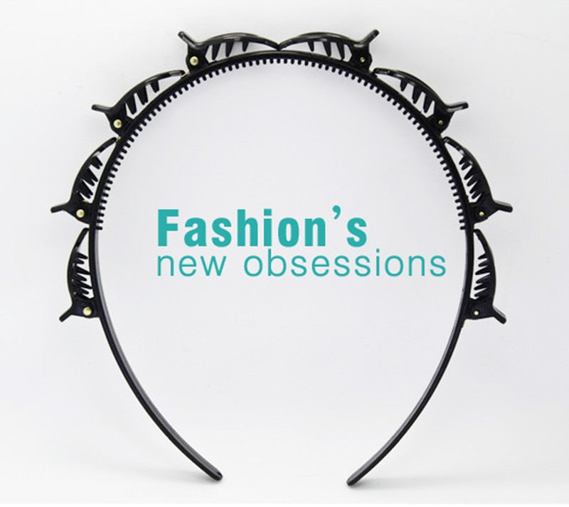 Black Braider Hair Clip Burst Pin Hairdo Bring Hair Hoop Multi-storey Wisp Air Weave Head Hoop Styling Tool