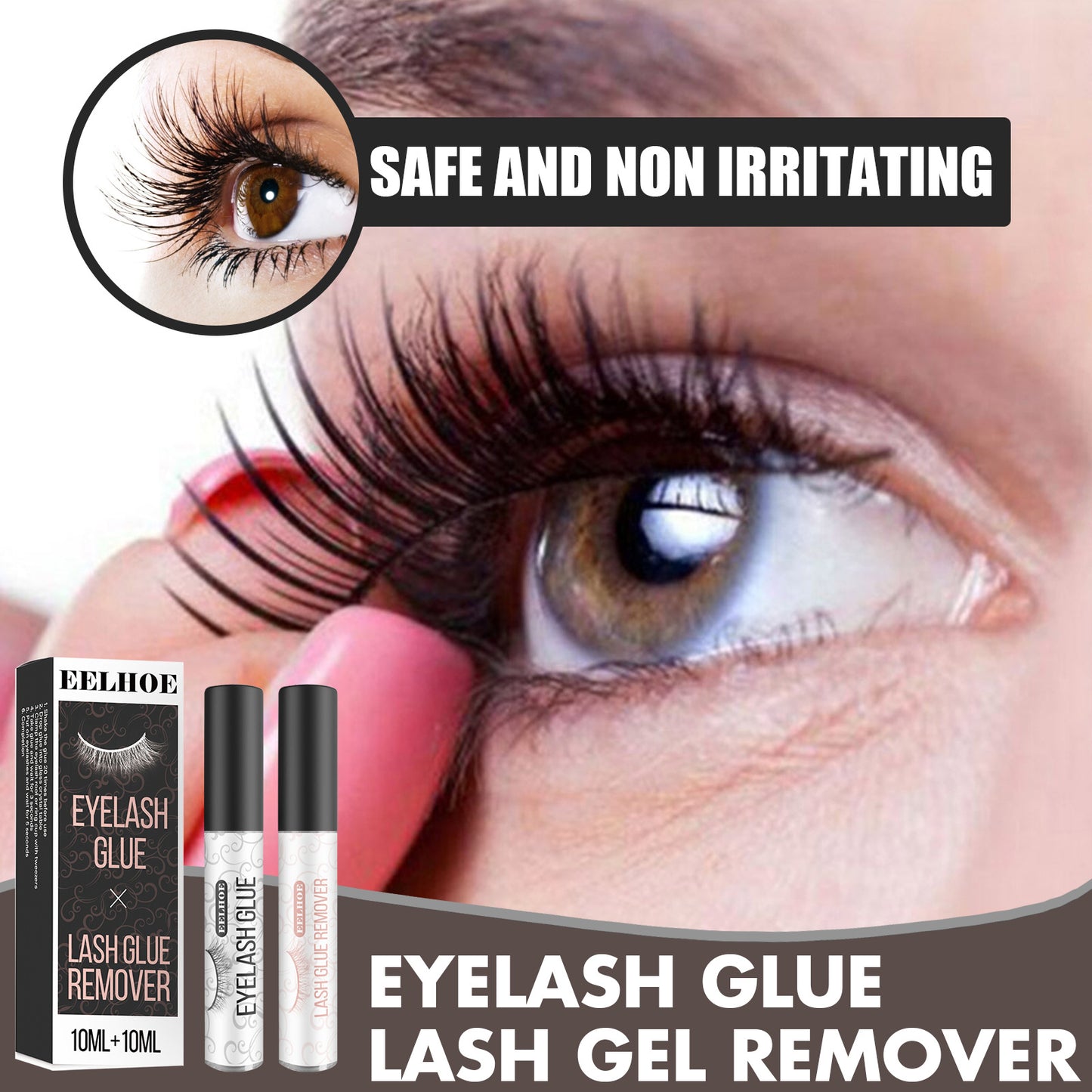 EELHOE Waterproof, Sweatproof Not Hot Eyes Natural Eyelash Grafting Glue Gentle Eyelash Grafting Glue