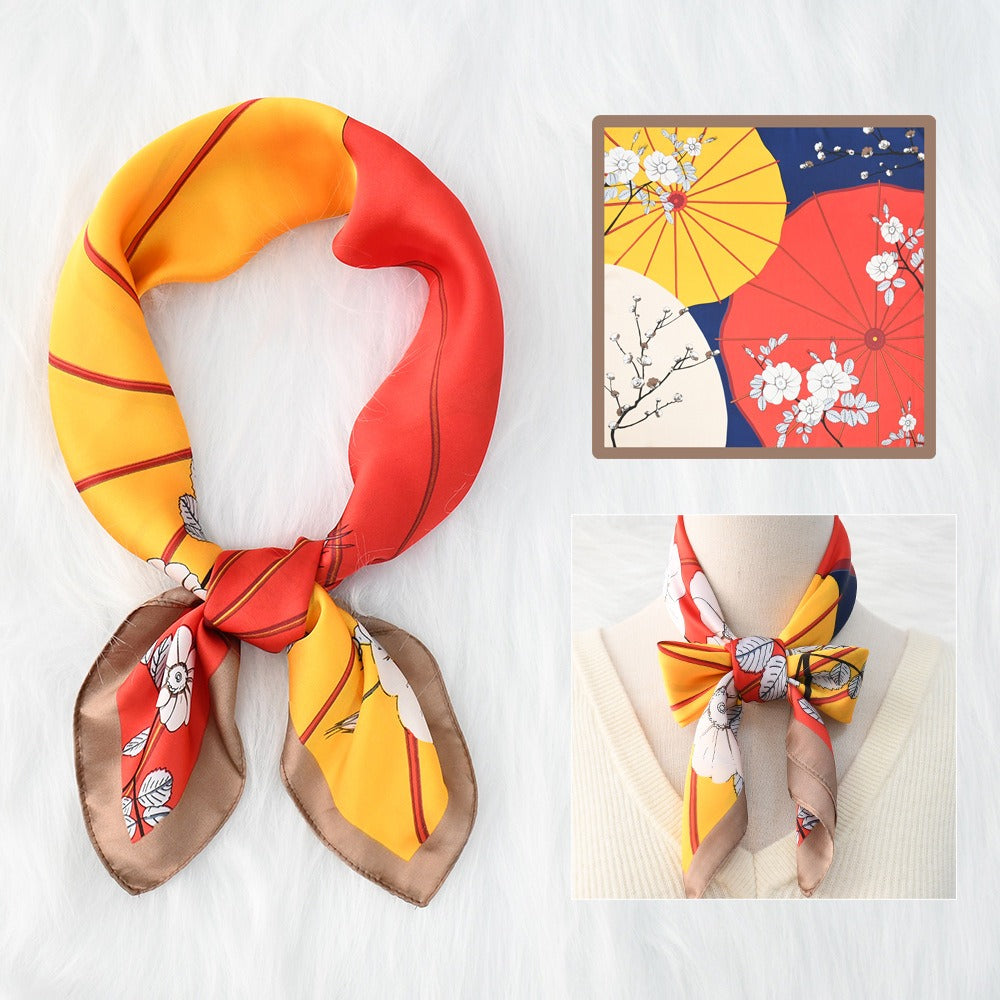 Silk Scarf Women's Sunscreen Beach Imitation Silk Versatile Silk Scarf Neckband