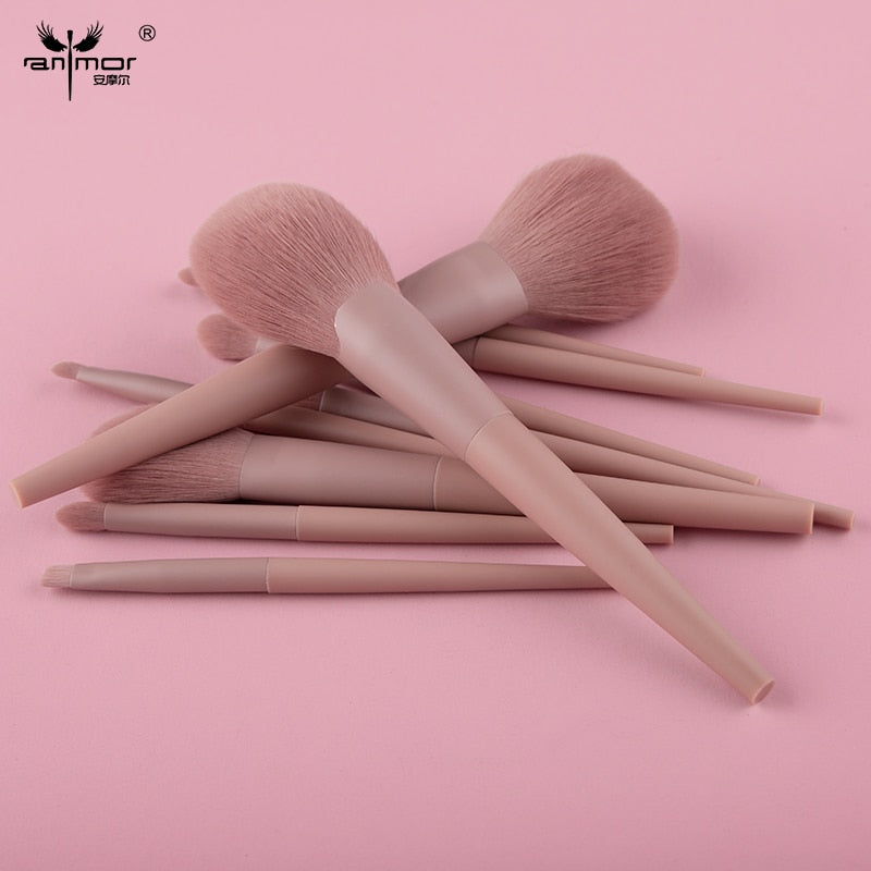 Anmor 11/8Pcs/lot  Makeup Brushes Set Synthetic Hair Professional Make Up Brush For Eyeshadow Foundation Powder Eyeliner Eyelash