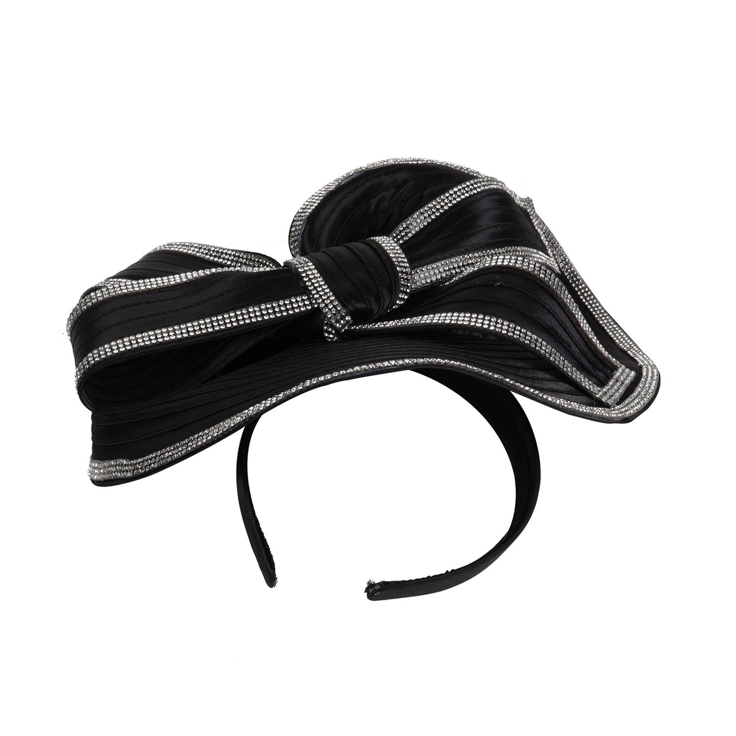 Hemp top hat black white diamond headband