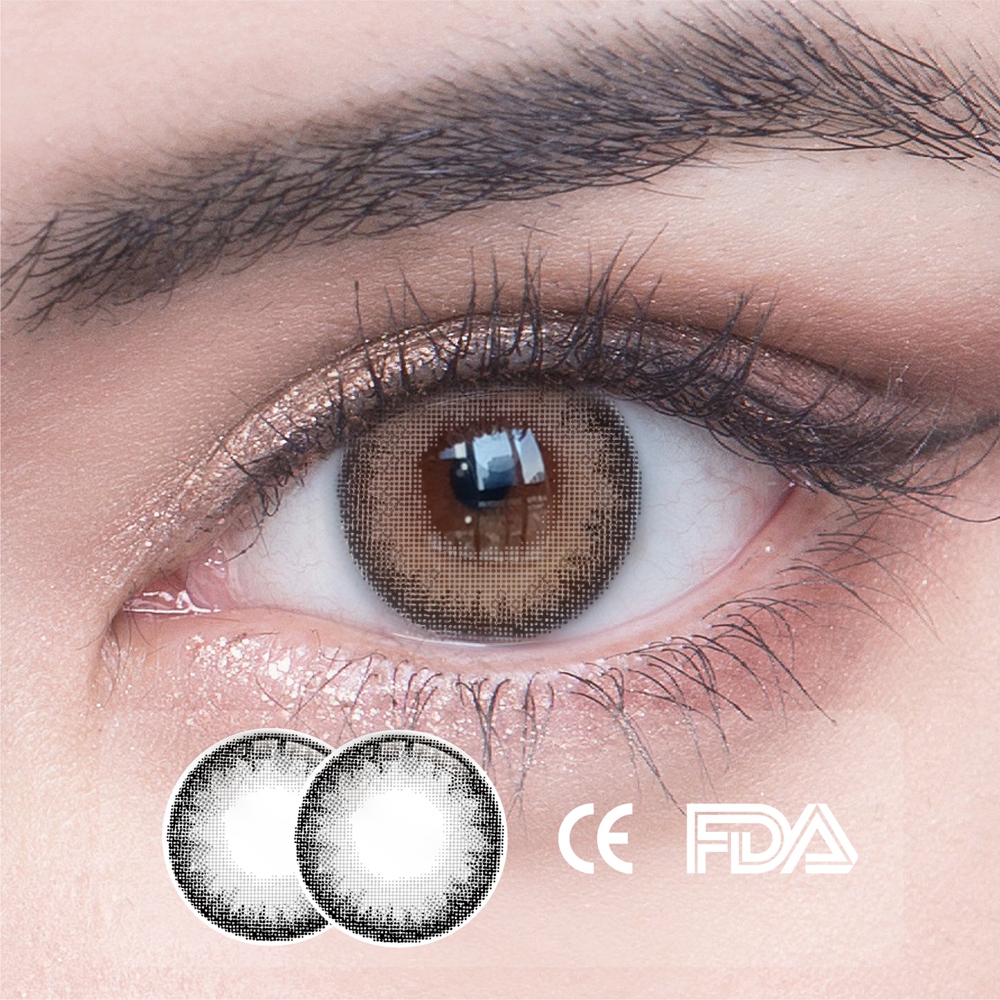 1Pcs FDA Certificate Eyes Beautiful Pupil Colorful Girl Cosplay Contact Lenses Gray(0-600Â°)