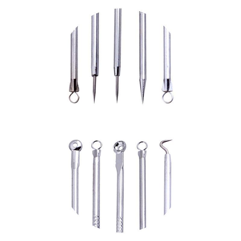Channy 5 Pcs/Set Acne Blackhead Removal Needles Stainless Pimple Spot Comedone Extractor Cleanser