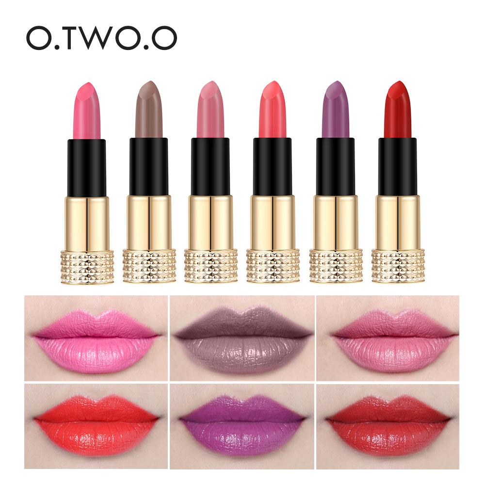 O.TWO.O 12 Colors Lipstick Matte Lipsticker Long-lasting Easy to Wear Waterproof Baby Lip Balm Nude