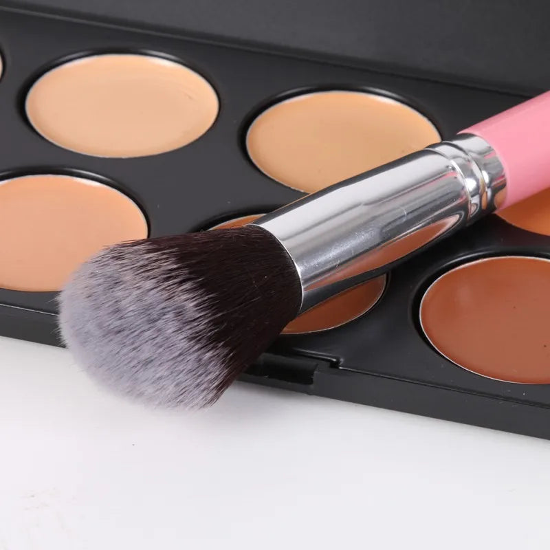 12Pcs/Sets Eye Shadow Foundation Eyebrow Lip Brush cosmetics Makeup Brushes Tool Leather Cup Holder Case Kit