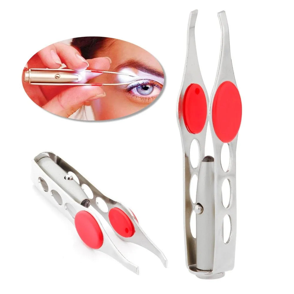 Mini Light Eyelash Removal pince a epiler Tweezer Clip Make Up Led Eyebrow Hair Beauty Tool