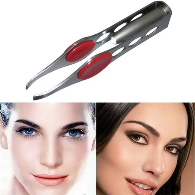 Mini Light Eyelash Removal pince a epiler Tweezer Clip Make Up Led Eyebrow Hair Beauty Tool