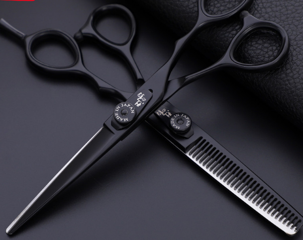 Professional Japan 440c 6 & 5.5 inch rainbow cut hair scissors set cutting shears thinning barber scissor hairdressing scissors