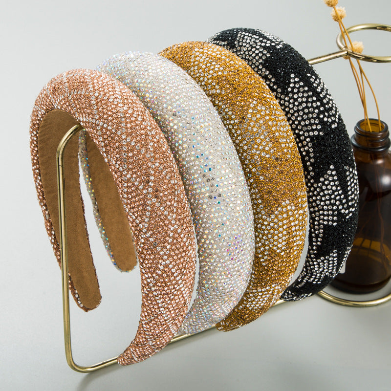 New Light Luxury Rhinestone Headband Ladies Korean Head Jewelry