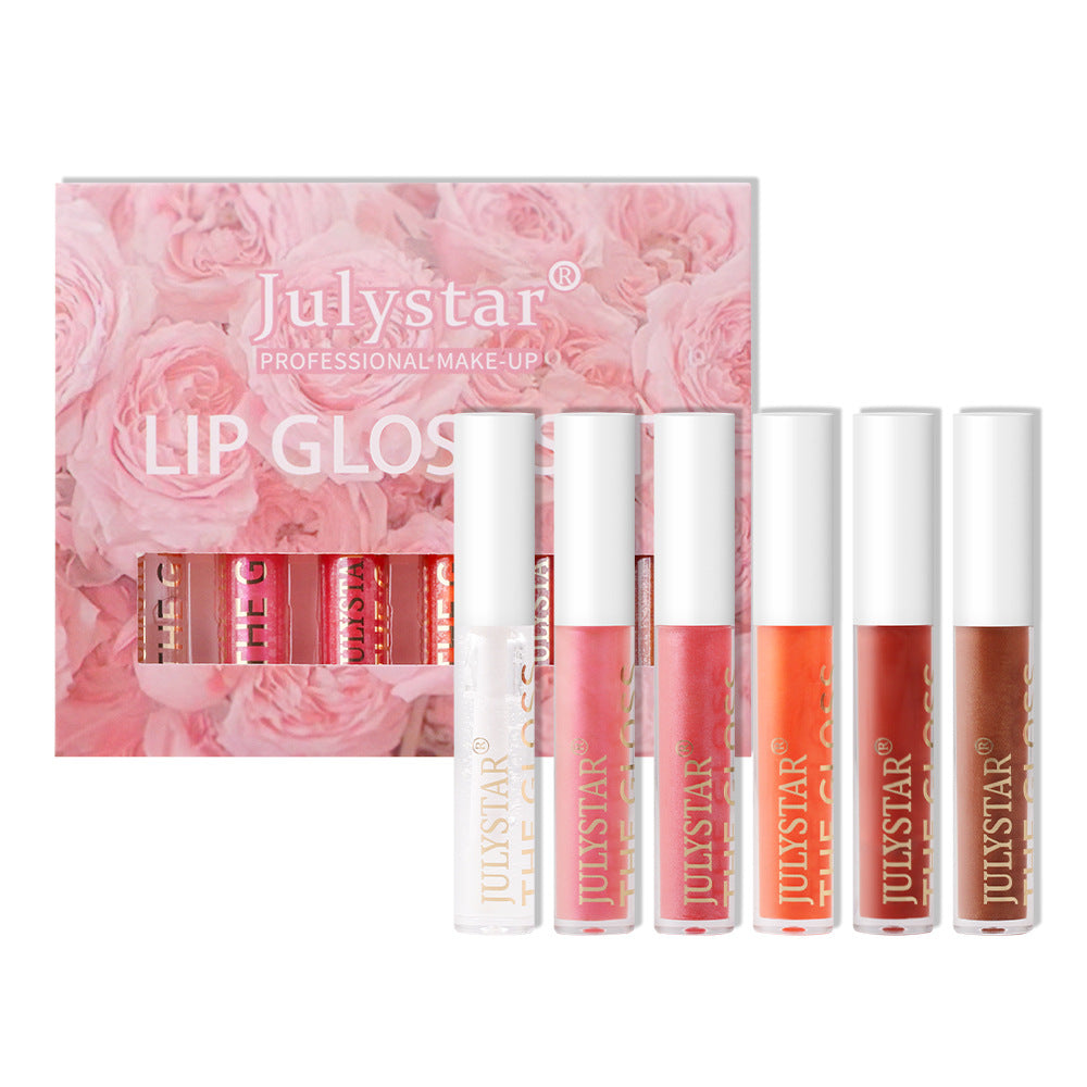 Julystar Transparent Watershine Lip Honey Pearlescent Colorless Lip Glaze Set Liquid Moisturizing Mirror Lip Color