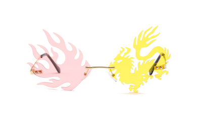 Trendy Tassel Sunglasses Fashion Retro Rimless Sun Glasses Steampunk Sunglasses Shades Funny Clouds Shaped Eyeglasses