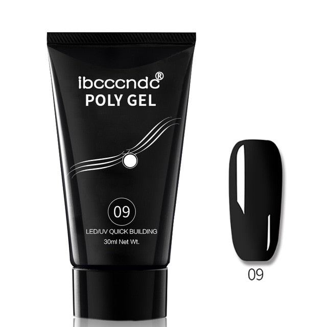 9 Colors 30g Nail Acrylic Hard Poly Gel Pink White Clear Crystal UV LED Builder Gel Tips Enhancement Quick Extension Gel Varnish