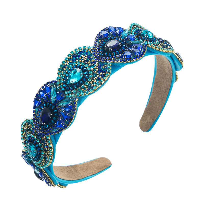 Hair Hoop Fashion Retro Baroque Crystal Head Hoop Korean High-End Hair Accessories Korean Version Of The Hair Cave