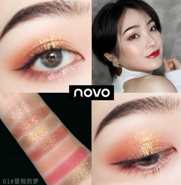 NOVO 5290 Eight-color Eye Shadow Palette Earth Color Makeup Plate Is Not Easy To Smudge