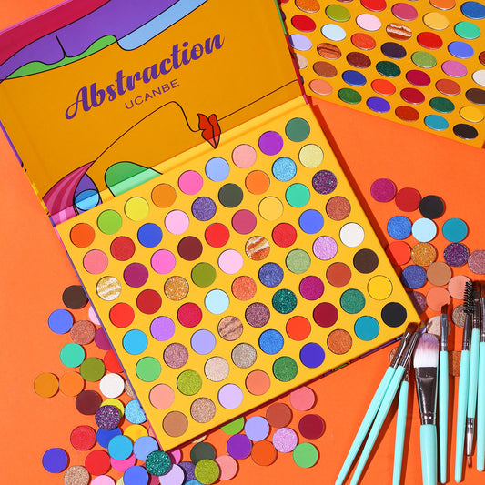 UCANBE 72 colors abstract eye shadow palette candy colored pearlescent matte cos makeup easy to color eye shadow