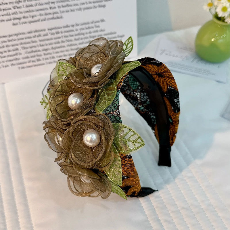 Fashionable handmade fabric exaggerated flower headwear