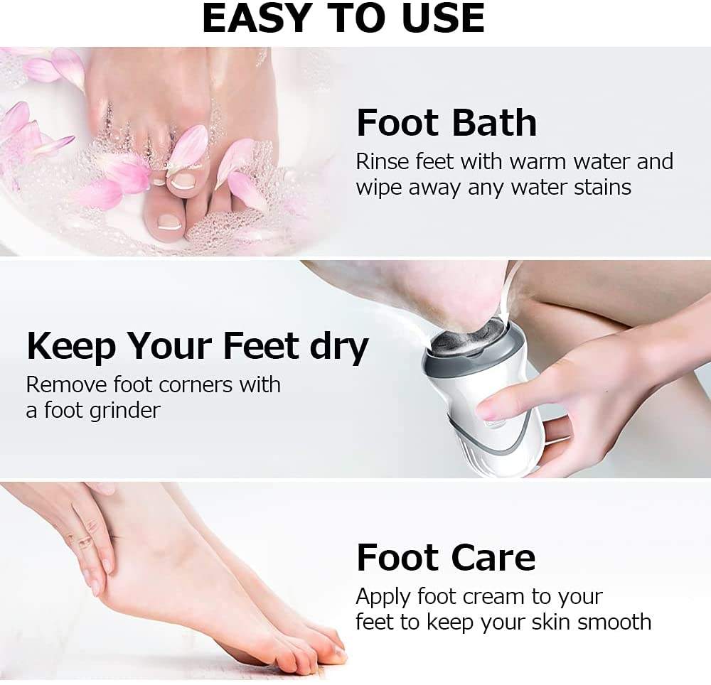 Rechargeable Foot Files Clean Tools for Hard Cracked Skin Electric Foot Grinder Vacuum Callus Remover Foot Pedicure Tools
