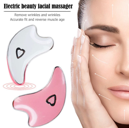 Electric Scraping Face Neck Body Massager Wrinkle Removal Device Heating Facial Beauty Instrument Guasha Lifting Slimming Tool