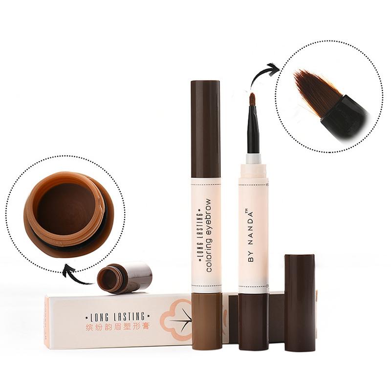 BY NANDA Tattoo Dye Cream Eyebrow Pencil Tint Waterproof with Brush Cosmetic Long Lasting Henna Eye Brow Maquiage