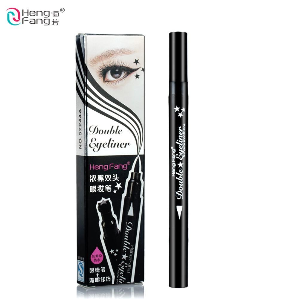4 Styles Double-headed Eyeliner Liquid Black Eye liner Pen Star Moon Shape 2.5g Eye Makeup Brand HengFang #52244