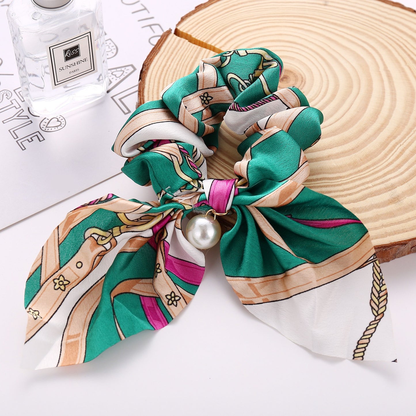 New Pearl Pendant Large Intestine Ring Hair Loop Women's Bundle Hair Knot Big Bow Knot Hair Rope