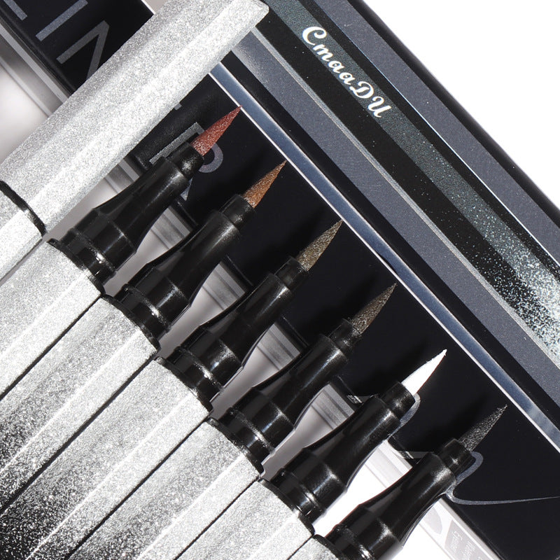 CmaaDu Eyeliner Pencil Waterproof Sweatproof Not Smudged Cool Black Starry Sky Thin Head Eyeliner