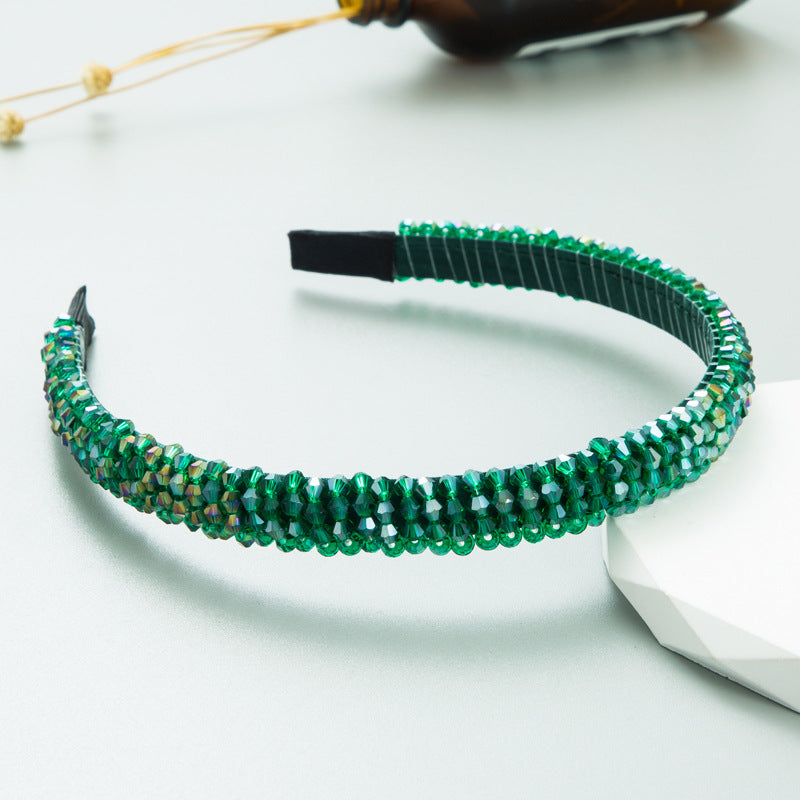 Fish Line Braided String Crystal Hair Band Korean Temperament Senior Sense Wash Face Headband