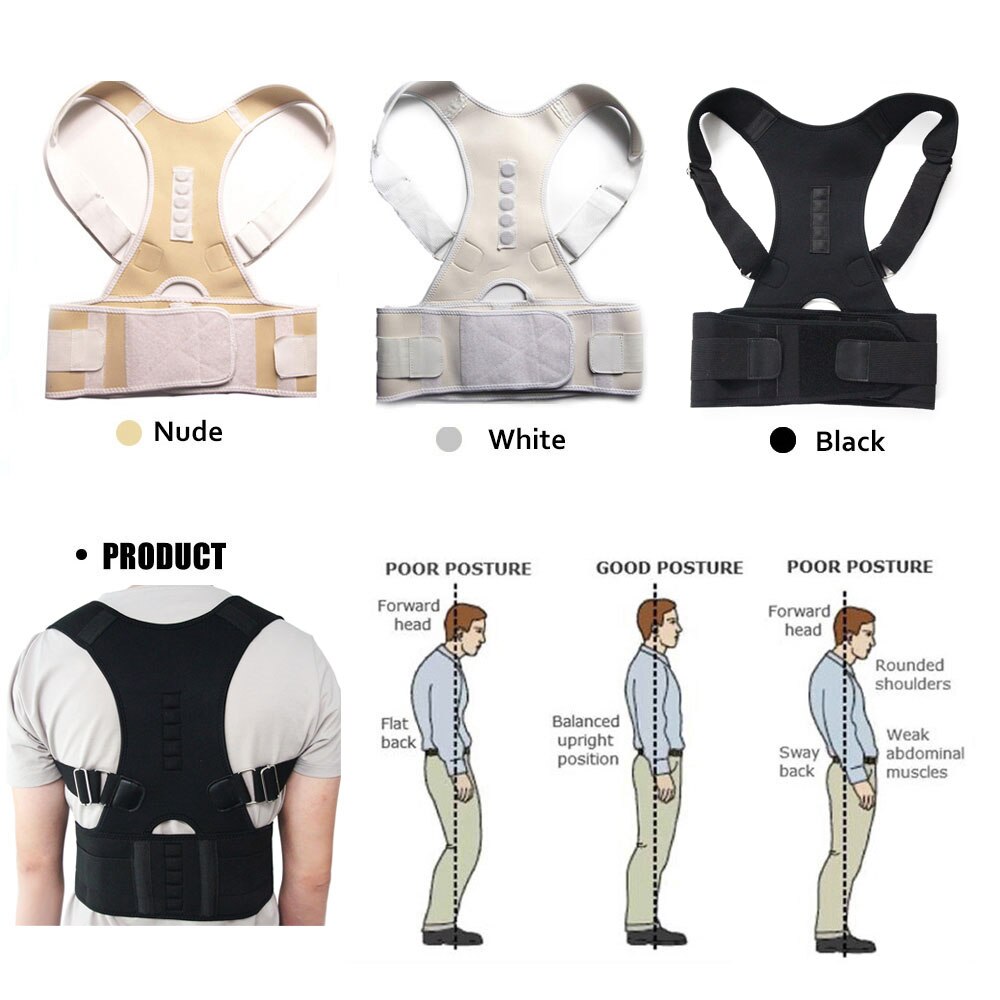 Aptoco Magnetic Therapy Posture Corrector Brace Shoulder Back Support Belt for Men Women Braces