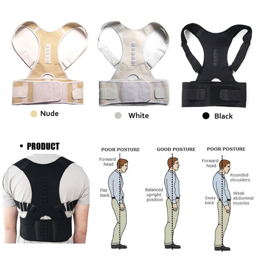 Aptoco Magnetic Therapy Posture Corrector Brace Shoulder Back Support Belt for Men Women Braces